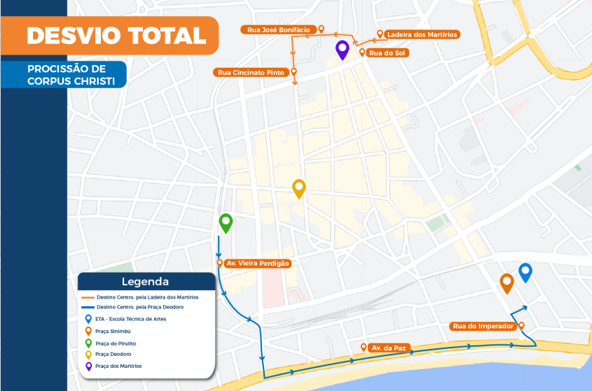 Confira o trecho que terá desvio total