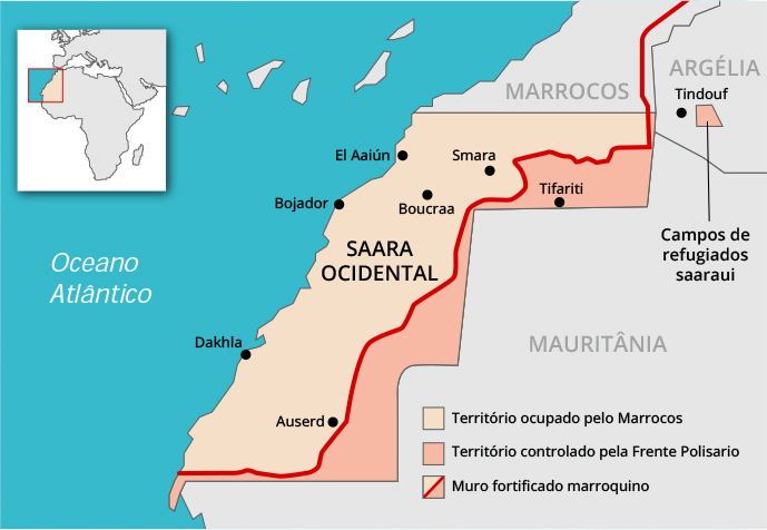 mapa do saara ocidental