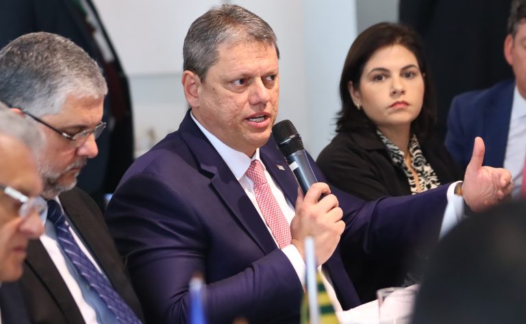 Café da manhã com Governadores. Governador de São Paulo, Tarcísio de Freitas.