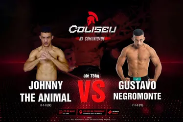 Coliseu Extreme Fight: Johnny The Animal x Gustavo Negromonte disputam penúltima luta