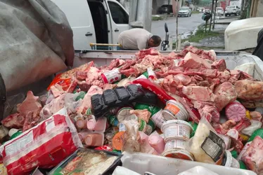 Alimentos apreendidos no Vergel do Lago